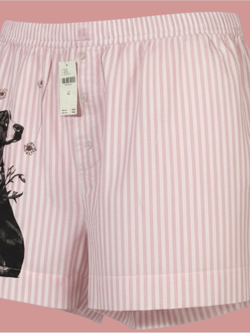 New w/ Tags– in soft, lightweight cotton pink & white boxers w/ a dog w/ Flowers - Picture 11 of 13
